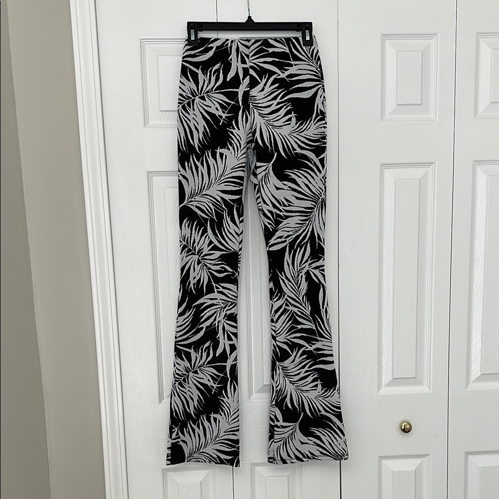 Zara Palm Print Flare Pants
